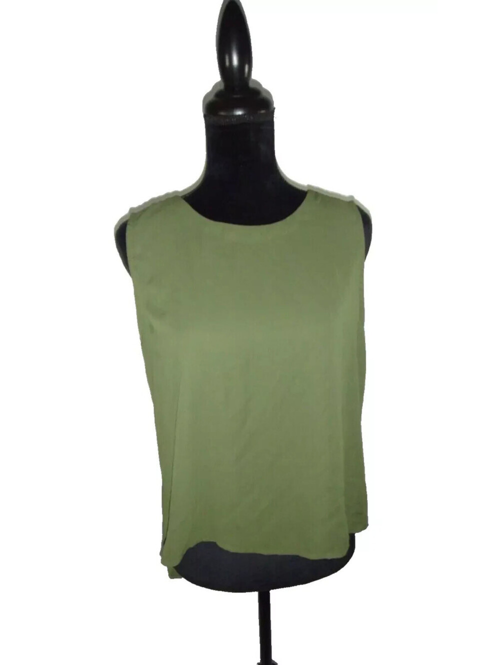 Cotton Candy Womens Sleeveless Blouse Cutout Back Olive Green Top Sz Medium NWOT